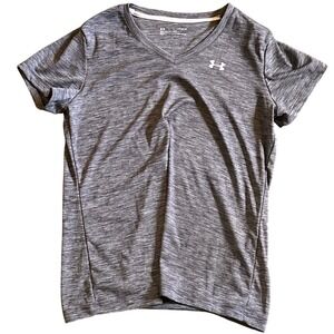 Under Armour Women's HeatGear Loose‎ Fit V-Neck T-Shirt Gray LG